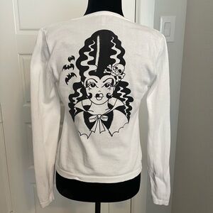 Sourpuss White and Black Graphic Blouse